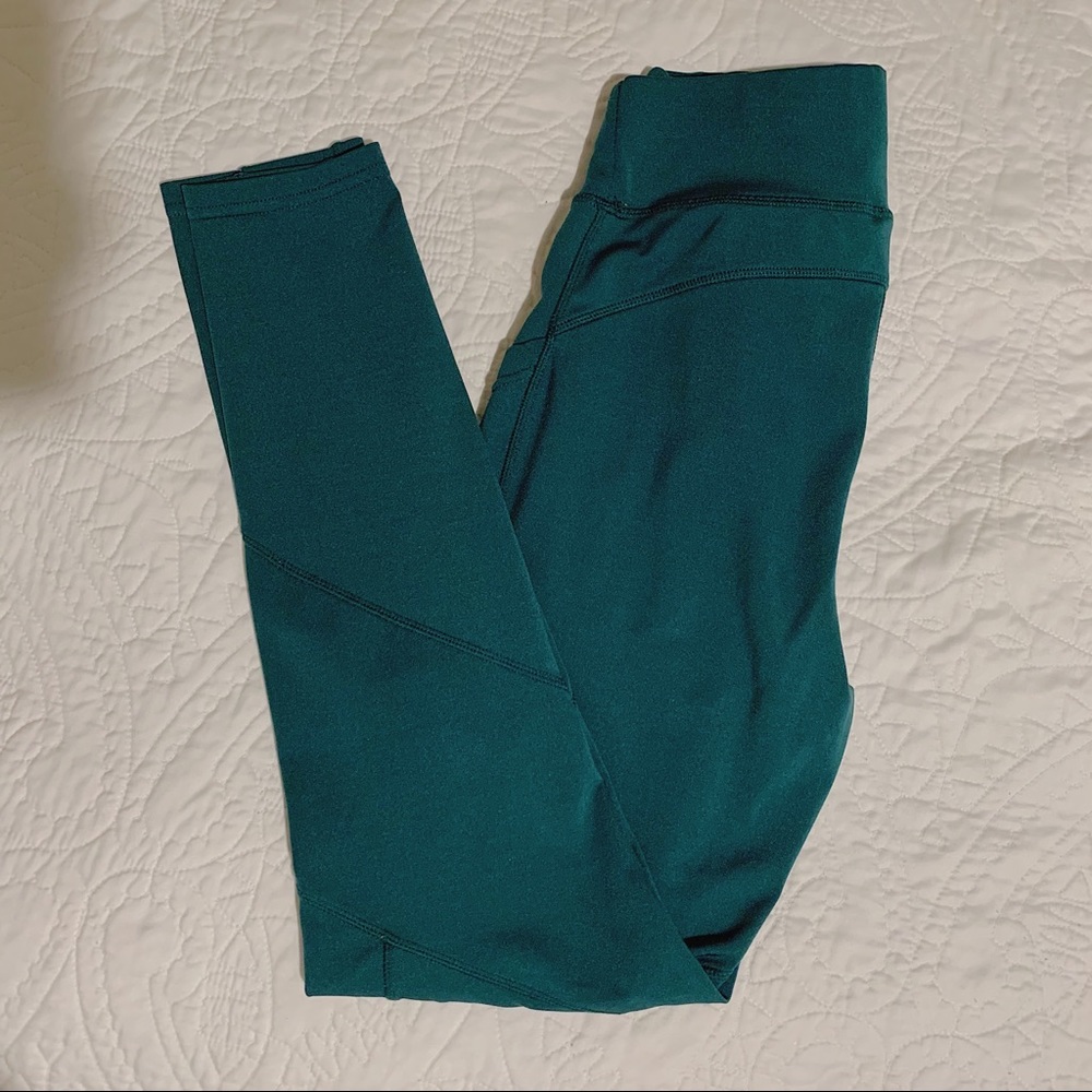 Green high waisted long popfit leggings
